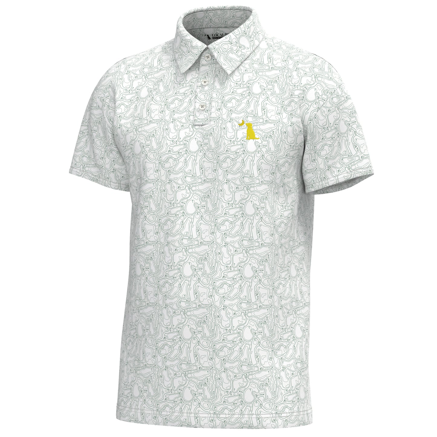 Men's Local Boy Dirty Myrtle Par 3 Polo (White./Green)