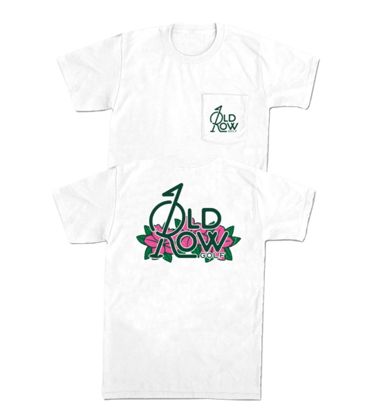 Men's Old Row Golf Flower Pocket Tee (White)