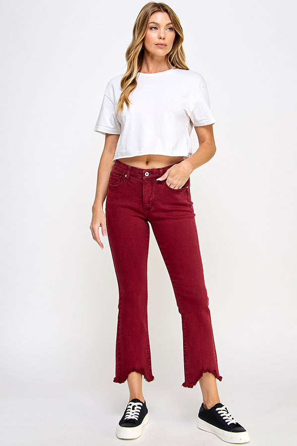 Special A Mid Rise Tummy Control Kick Flare Color Pant