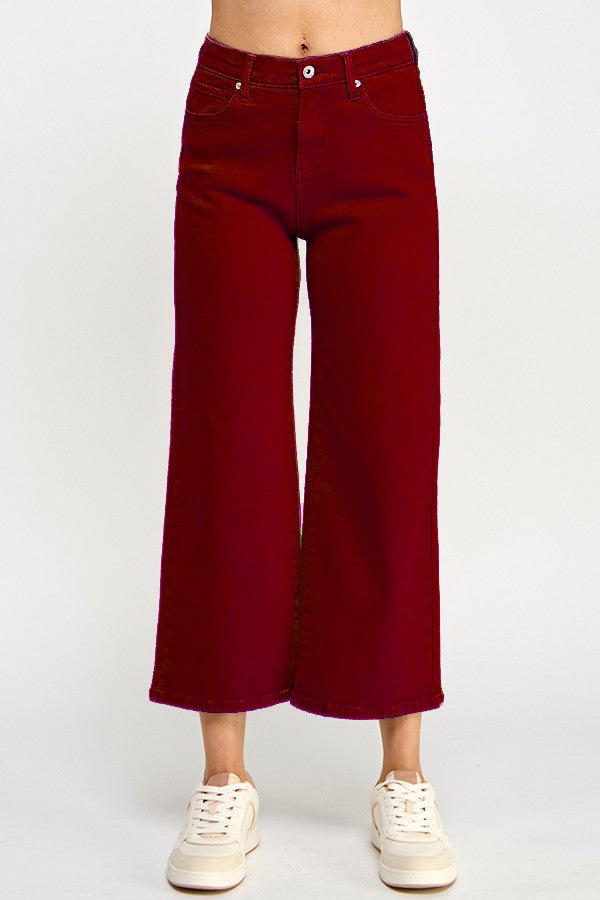 Special A High Rise Tummy Control Crop Wide Leg Color Pant