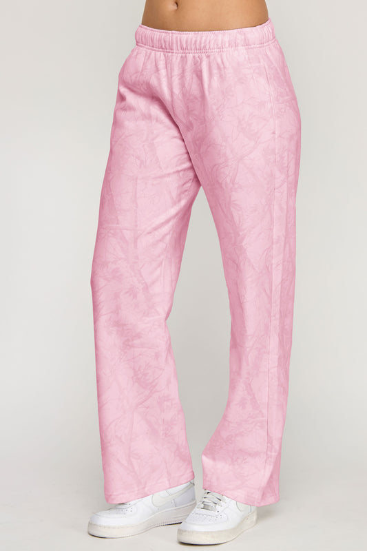 Juniors' Fleece Camo Straight Leg Sweatpants
