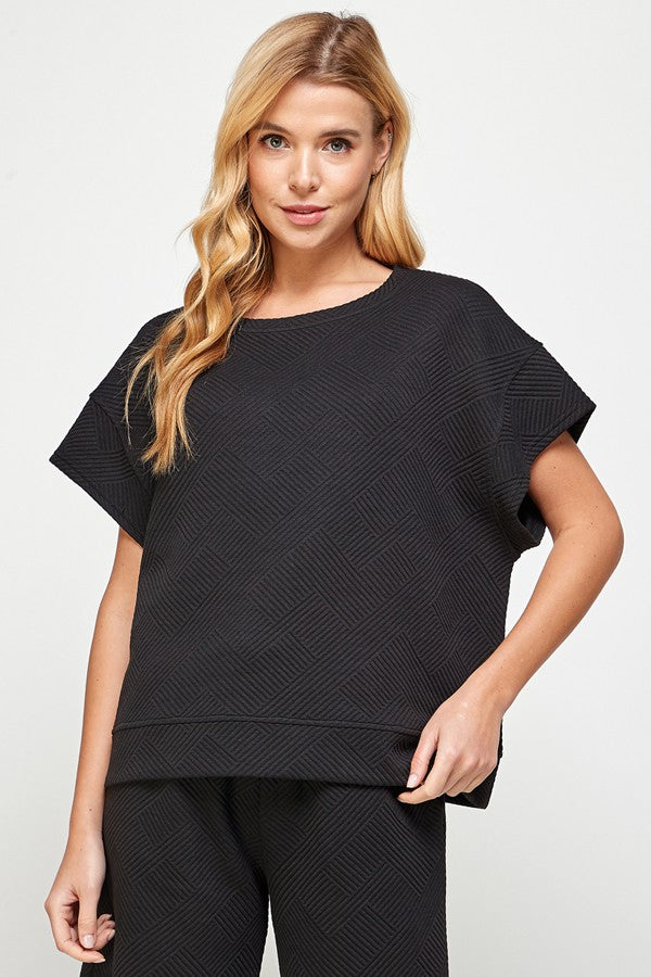 Ella Textured Top (Black)