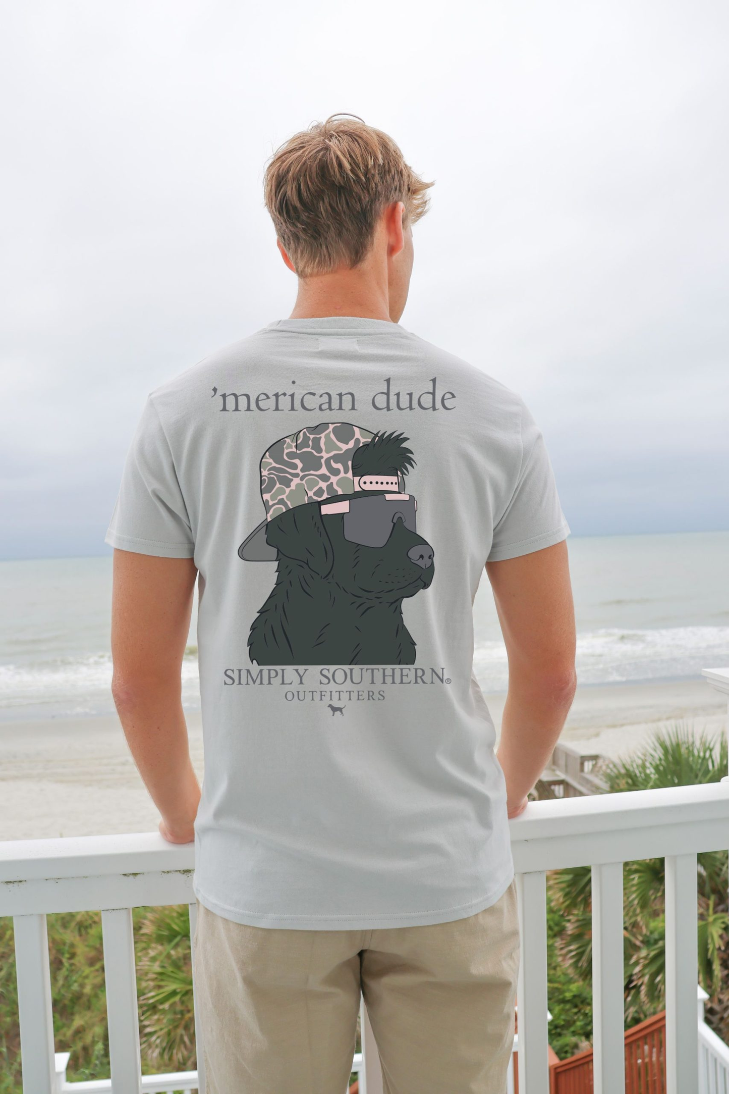 Men's Simply Southern Dog In Camo Hat S/S Whitewater