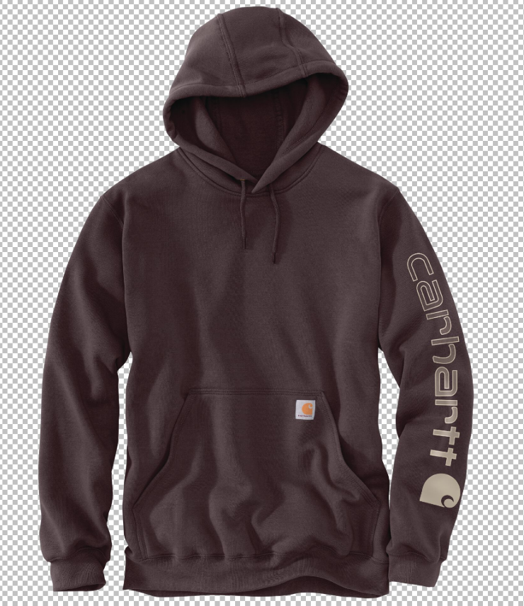 Men's Carhartt (K288) Midweight Sleeve Logo Hoodie (Dark Sepia/Oat Milk)
