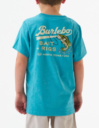 Burlebo Boys Bait + Rigs T-Shirt (Heather Cyan)