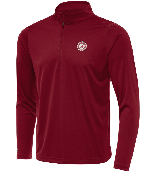 Men's Antigua Alabama Tribute Circle Logo Quarter Zip (Cardinal)