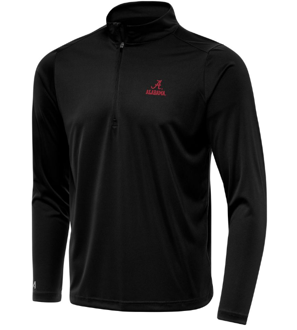 Men's Antigua Alabama Tribute Script 'A' Quarter Zip (Black)