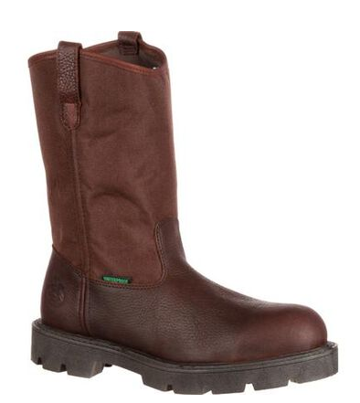 Men's Georgia 11" Pull-On Boot / Steel Toe Waterproof (Brown)