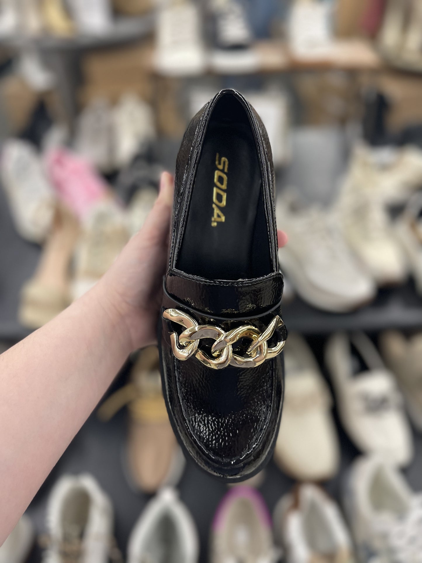 Soda Godot Heeled Loafers (Black)