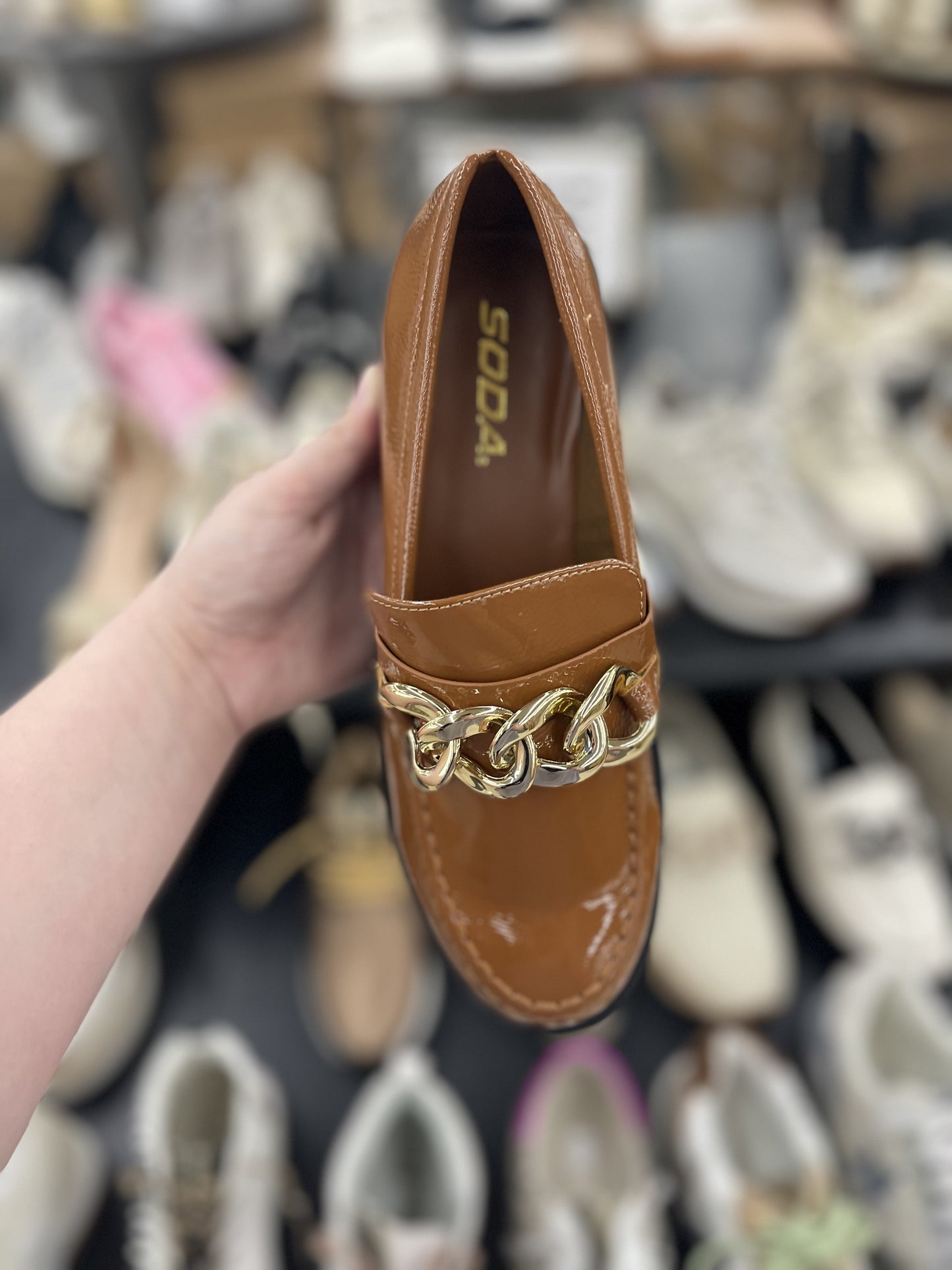 Soda Godot Heeled Loafers (Camel)