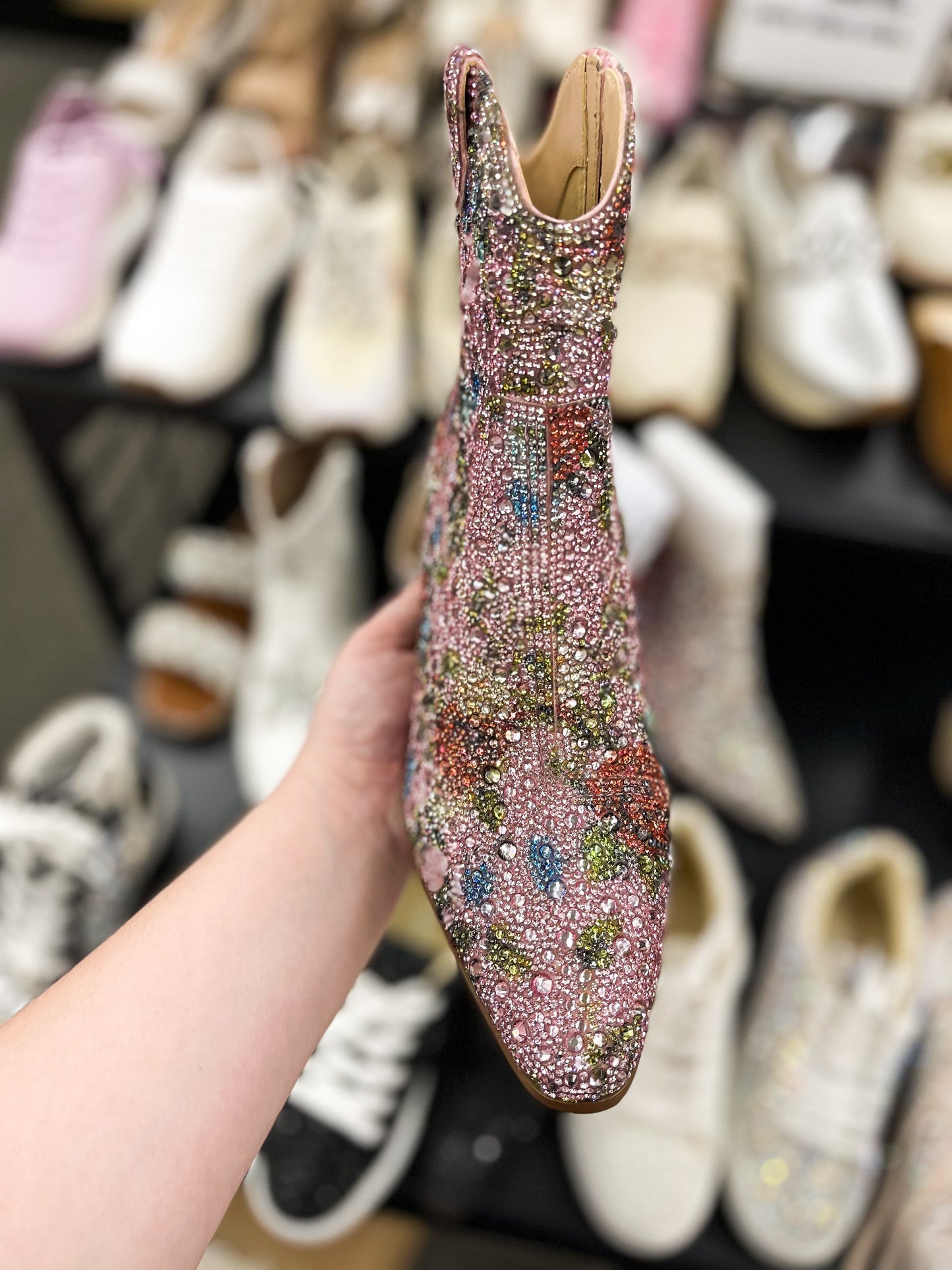 Betsey Johnson Diva Floral Rhinestone Booties