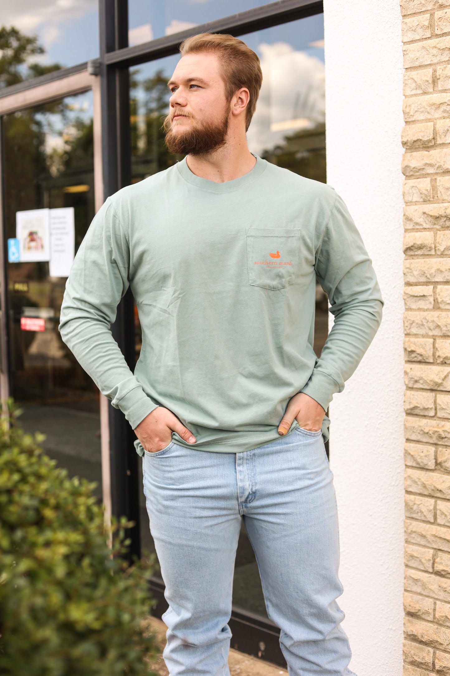 Men's Southern Marsh Long Sleeve Warning Duck T-Shirt