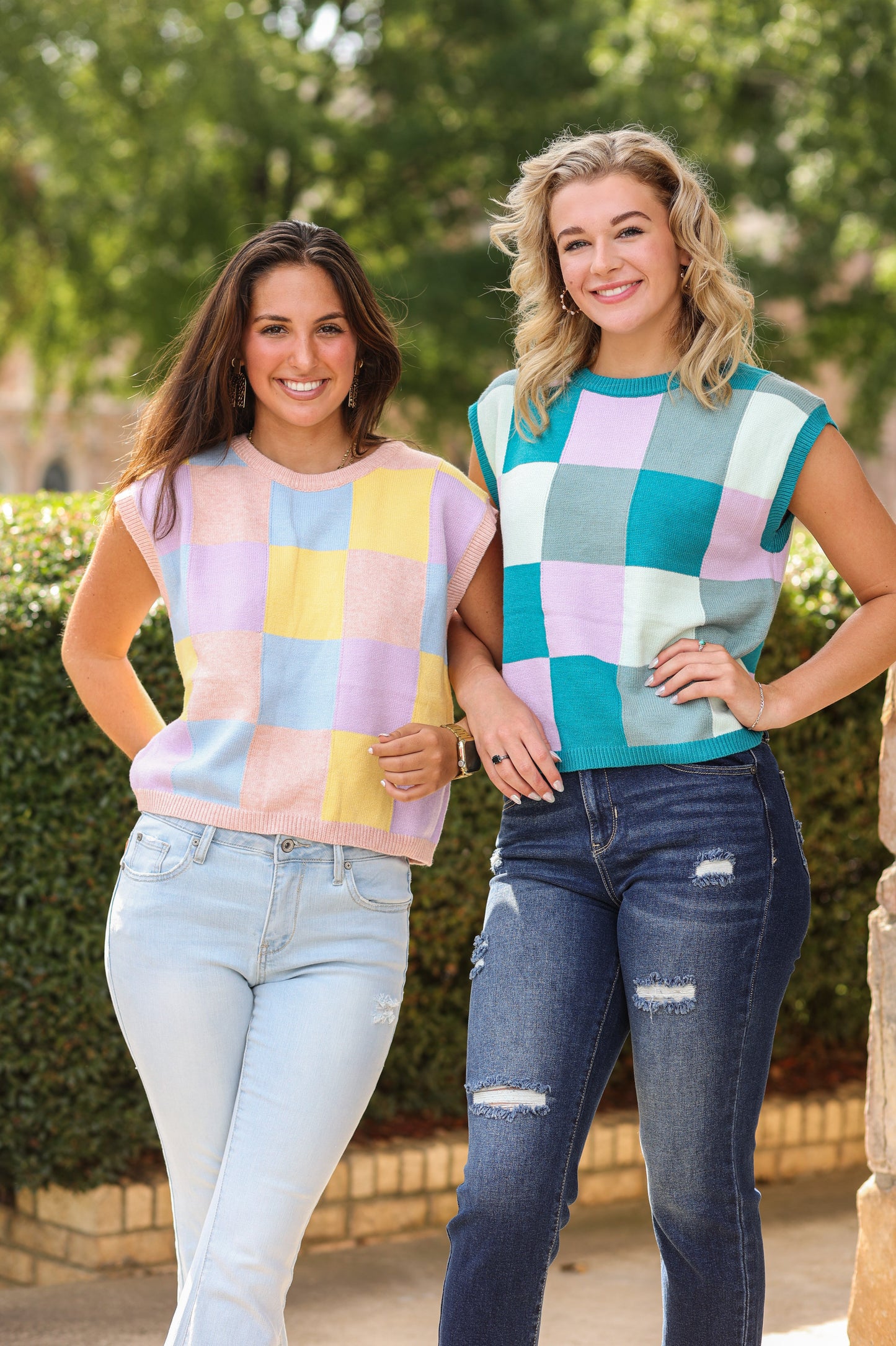 Erin Colorblock Top (Teal Multi)