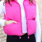 Hot Pink Cropped Puffer Vest