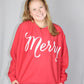 Juniors' Royce Apparel Merry Scripty Flannigan Fleece (Red)