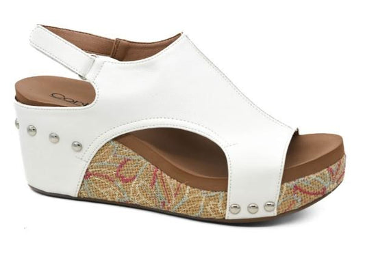 Corkys Carley Wedge Sandal (White 2)
