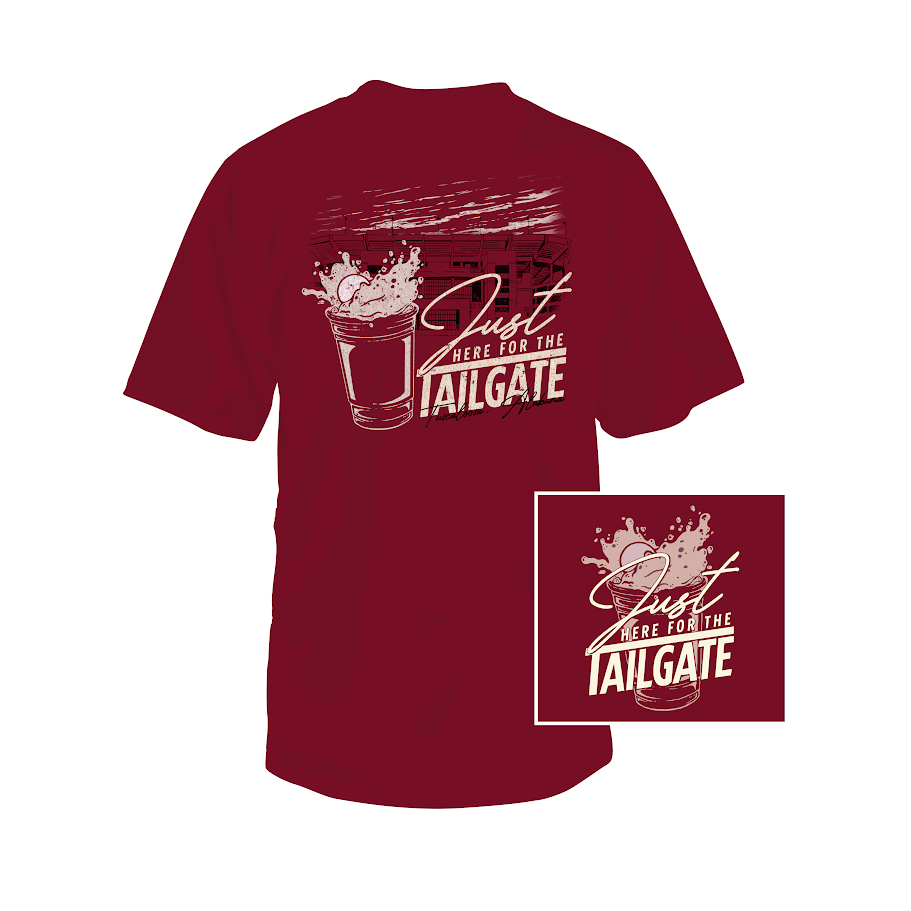 Southern Fried Cotton Alabama "Just Here For The Tailgate" SS (Crimson)