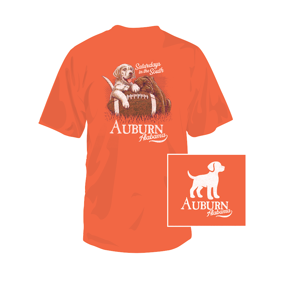 Southern Fried Cotton Auburn Football Puppies SS (Orange)