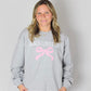 Ladies' Jesus Loves You W/Bow Sweatshirt (Sport Grey)