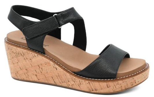 Corkys Five O'Clock Somewhere Wedge Sandal (Black)