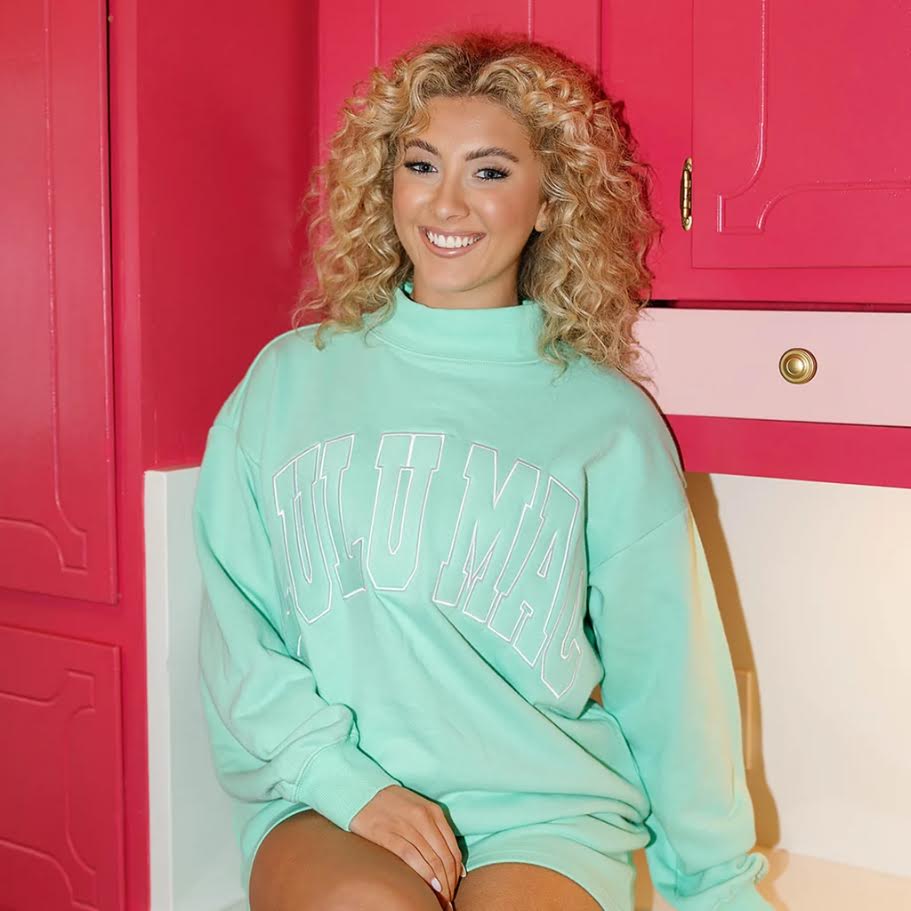 GIRLIE GIRL LULU MAC L/S STITCH MOCKNECK TERRYCLOTH