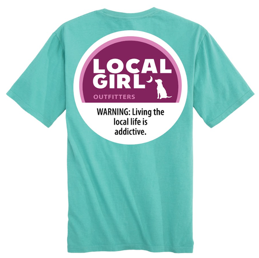 Juniors' Local Girl Raspberry SS Tee (Chalky Mint)