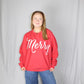 Juniors' Royce Apparel Merry Scripty Flannigan Fleece (Red)
