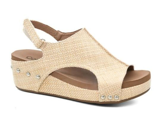 Corkys Volta II Wedge Sandal (Raffia)