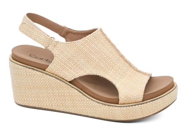 Corkys Carley Wedge Sandal (Raffia