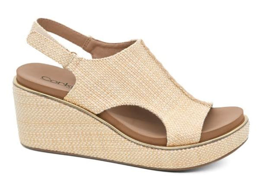 Corkys Carley Wedge Sandal (Raffia