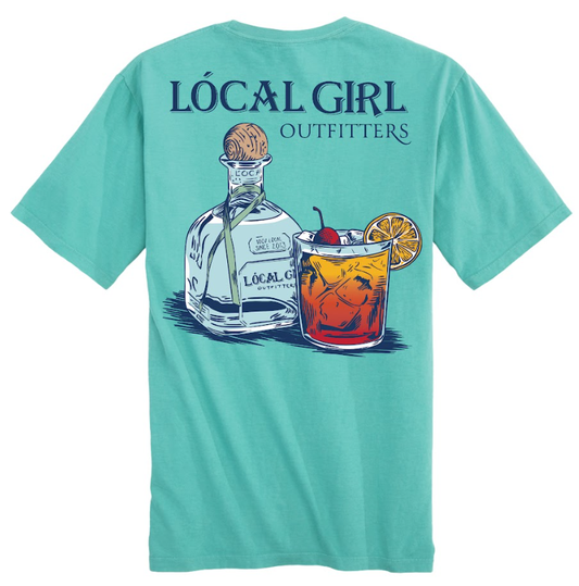 Juniors' Local Girl Tequila Sunrise SS Tee (Chalky Mint)
