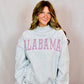Bucketlist ALABAMA Striped Mock Neck Sweatshirt (Crimson/White)
