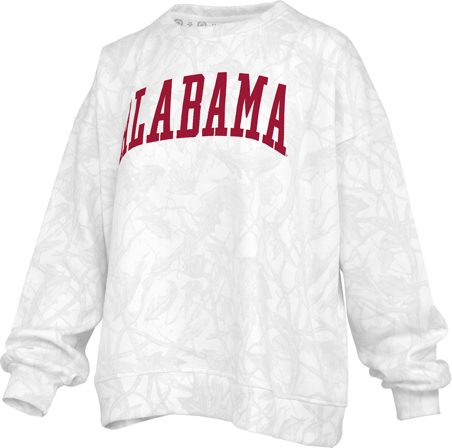 Juniors' Royce Apparel ALABAMA Camo Crewneck Sweatshirt (Ice Woodland)