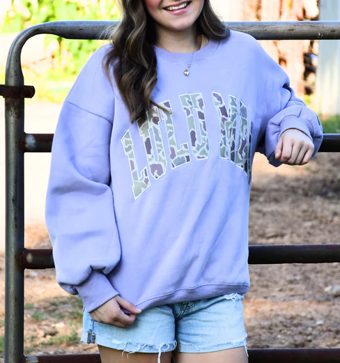 Girlie Girl LULU MAC Camo Sweatshirt