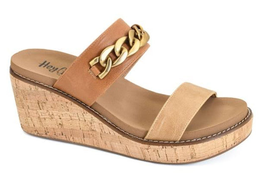 Corkys Nightcap Wedge Sandal (Cognac)