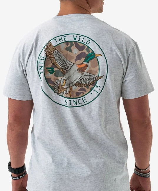 Men's Burlebo Camo Mallard Duck S/S Tee (Ash Grey)