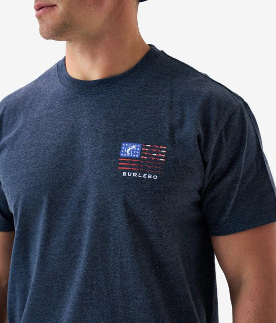 Men's Burlebo Fishing USA S/S Tee (Navy)