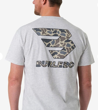 Men's Burlebo Flying B Deer Camo Logo S/S Tee