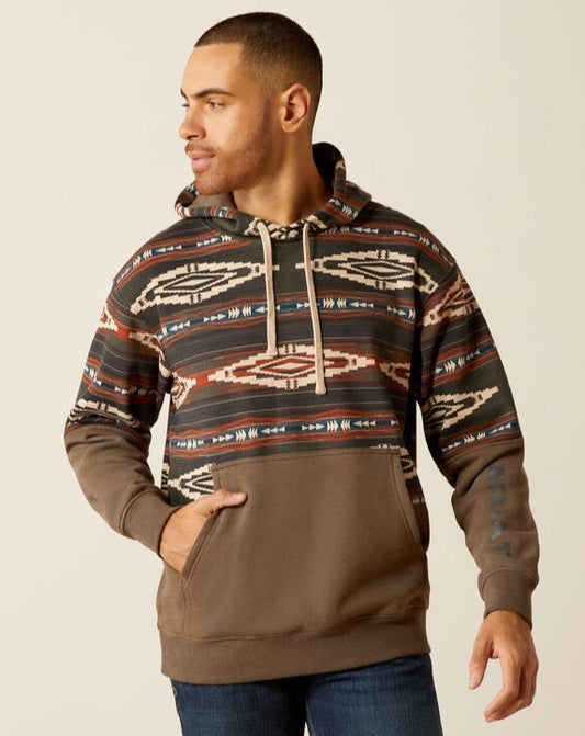 Men's Color Block Hoodie (Brindle)