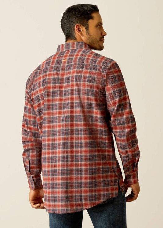 Men's Rebar Flannel DuraStretch Work Shirt (Burnt Henna)