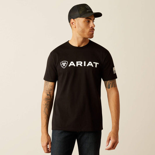Men's Ariat Shield Flag T-Shirt (Black)
