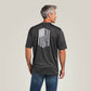 Men's Ariat Charger Vertical Flag Tee (Charcoal)