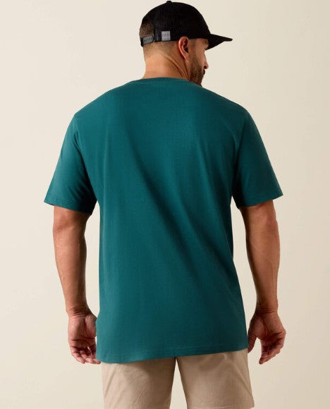 Men's Ariat Rebar Cotton Strong Standard Pocket T-Shirt (Mediterranean)