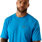 Men's Ariat Rebar Cotton Strong Standard Pocket T-Shirt (Methyl Blue Heather)