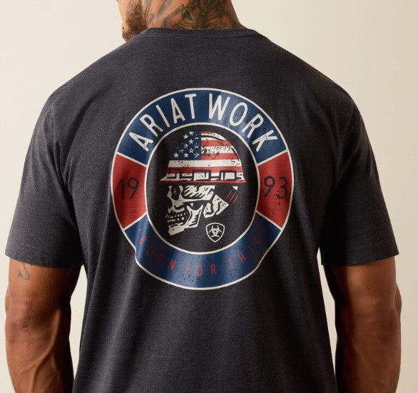 Men's Ariat Rebar Cotton Strong Skull T-Shirt (Charcoal Heather)