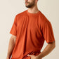 Men's Ariat Rebar Heat Fighter Textured Logo T-Shirt (Burnt Brick)