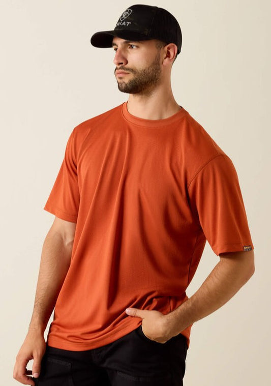 Men's Ariat Rebar Heat Fighter Textured Logo T-Shirt