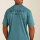 Men's Ariat Rebar Heat Fighter Textured Logo T-Shirt (Hydro)