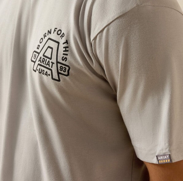 Men's Ariat Cotton Strong Hardhead T-Shirt (Limestone)