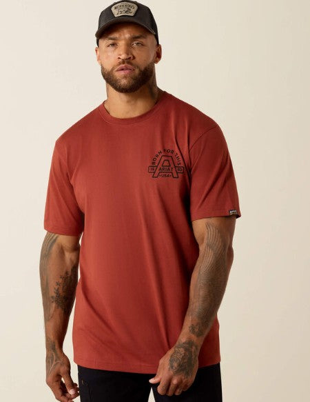 Men's Ariat Cotton Strong Hardhead T-Shirt (Brandy Snifter)